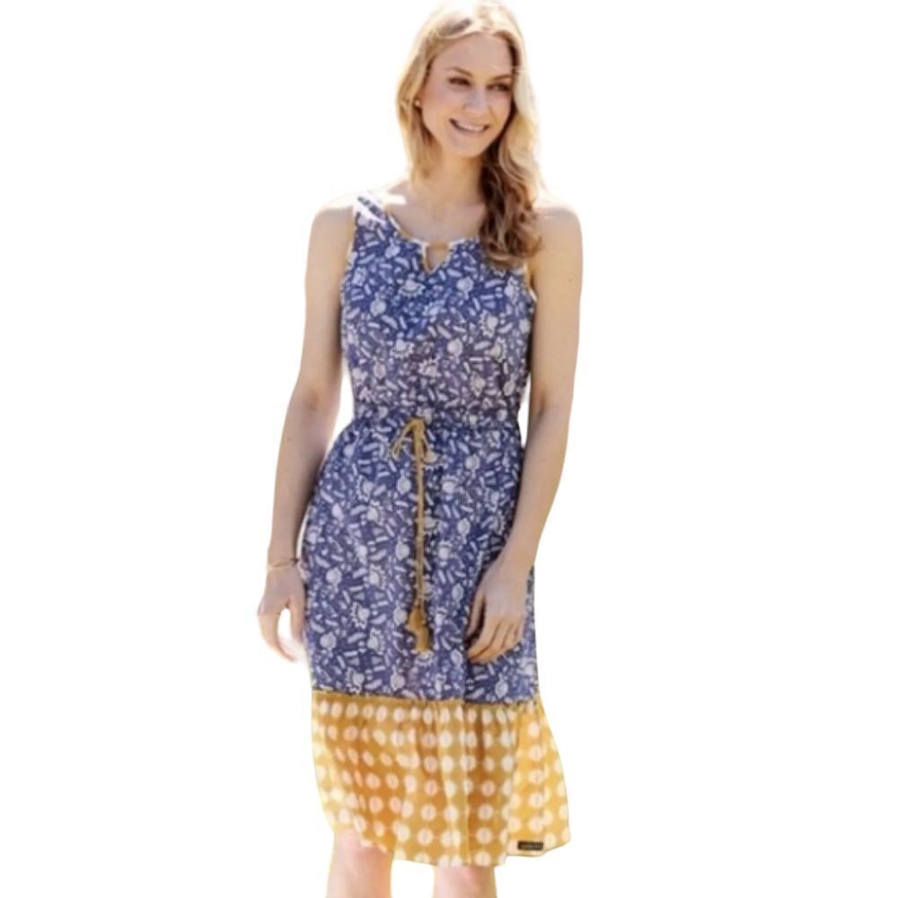 Matilda Jane Camp‎ MJC Blue Ridge Cotton Drawstring Waist Midi Dress Size Med